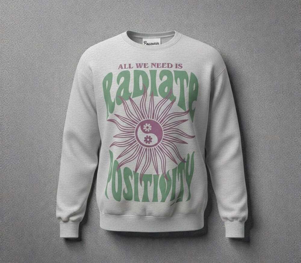 Bowery Radiate Positivity Graphic Crewneck Sweatshirt - Picture 3 of 6